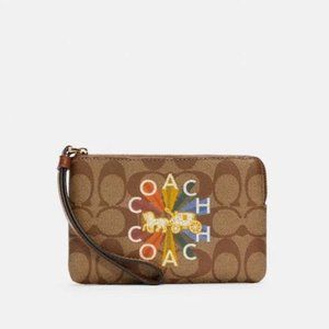 Coach Zip Wristlet w/ Radial Rainbow print